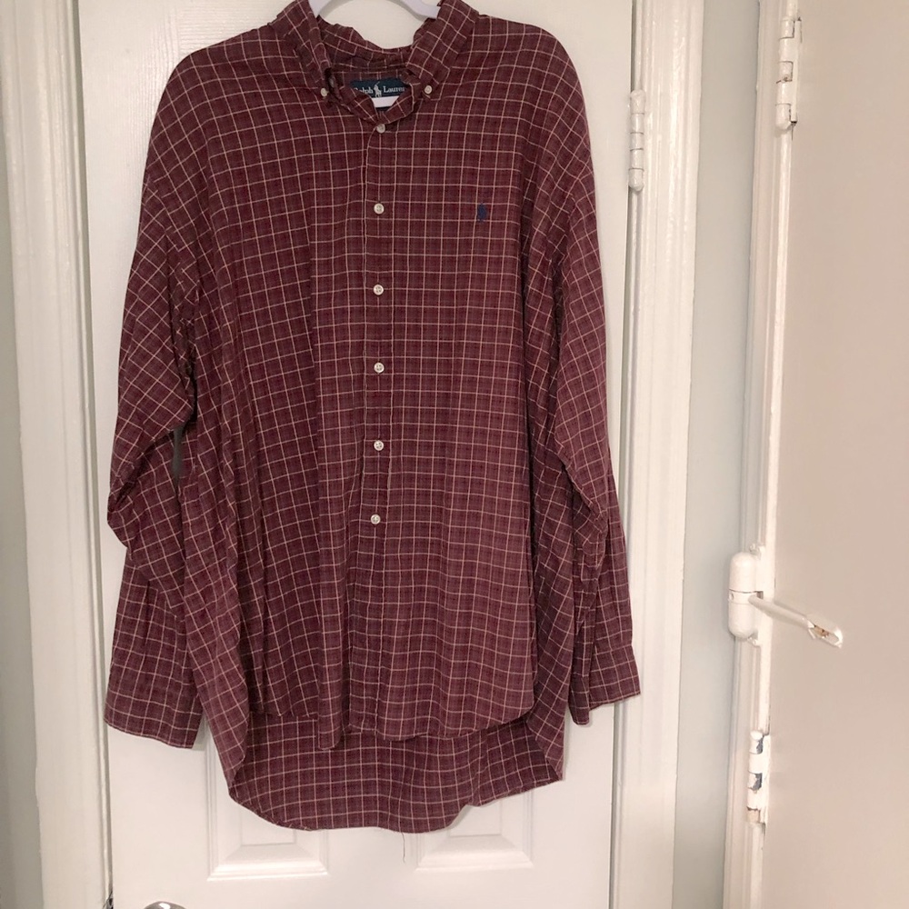 Ralph Lauren Burgundy Plaid Men's Shirt